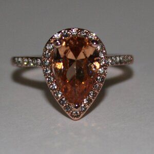 Sparkling Shaped Bridal Ring with Cubic Zirconia Accents
